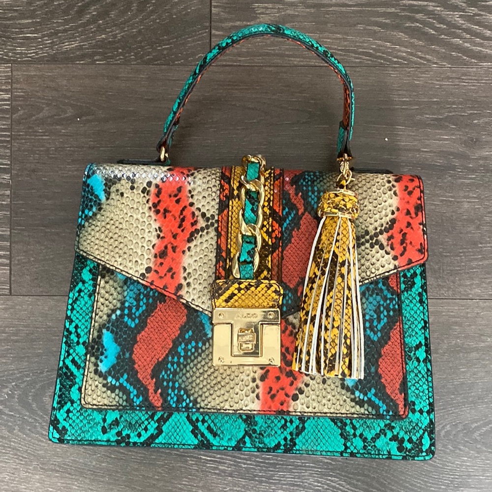 Aldo Multi-Color Snake Print Handbag